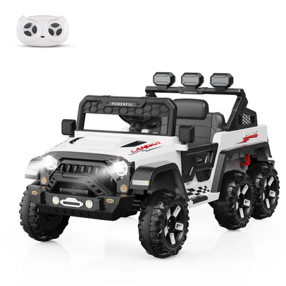 6WD Kids Ride-On Truck with Remote Control and Lockable Doors - 24V Power Wheels Toy
