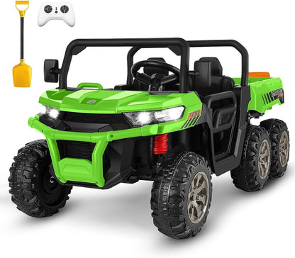 6x6 Ride On UTV Truck for Kids Ages 3-8 - Electric 2 Seater Vehicle for Boys and Girls