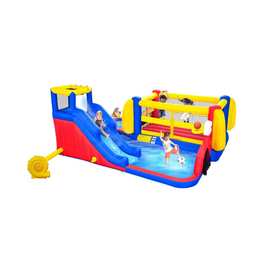 7-in-1 Inflatable Water Park with Slide, Pool, And Bounce House (SAK74216)