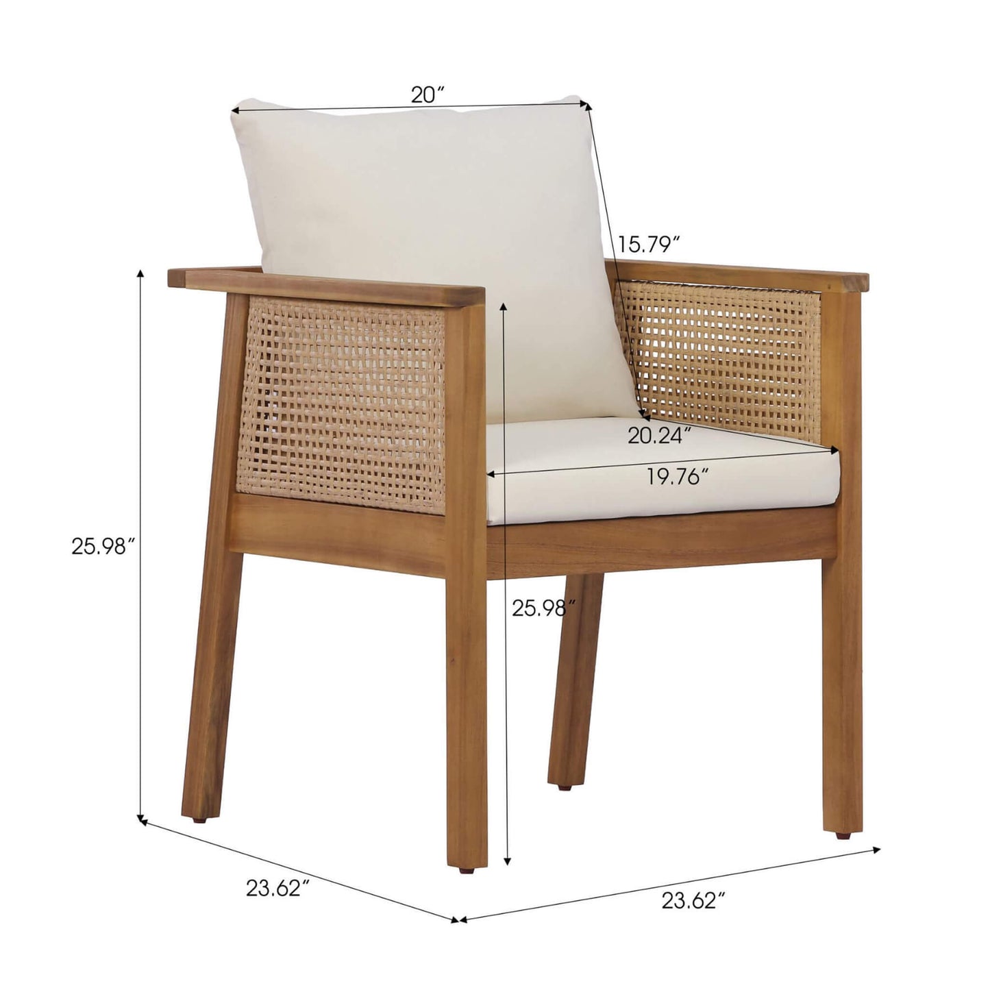 Alora 7-Piece Acacia Wood Outdoor Dining Set With Cushions And Table (SAK14657)