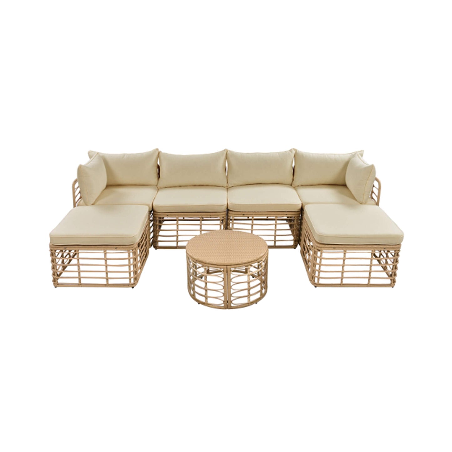 Alora 7-Piece Outdoor All-Weather Rattan Patio Sofa Set With Cushions (SAK47230)