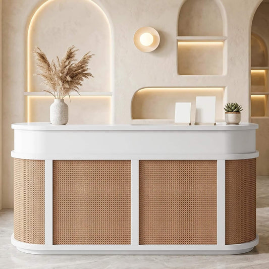 Velmor 70-Inch Modern Wooden Reception Desk With Lockable Drawers (SAK26148)
