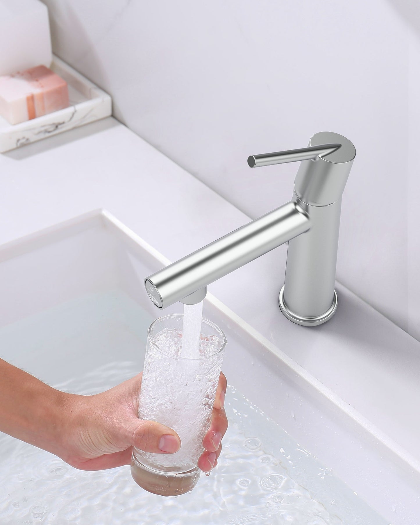Chrome Single Handle Bathroom Faucet for 1 or 3 Holes