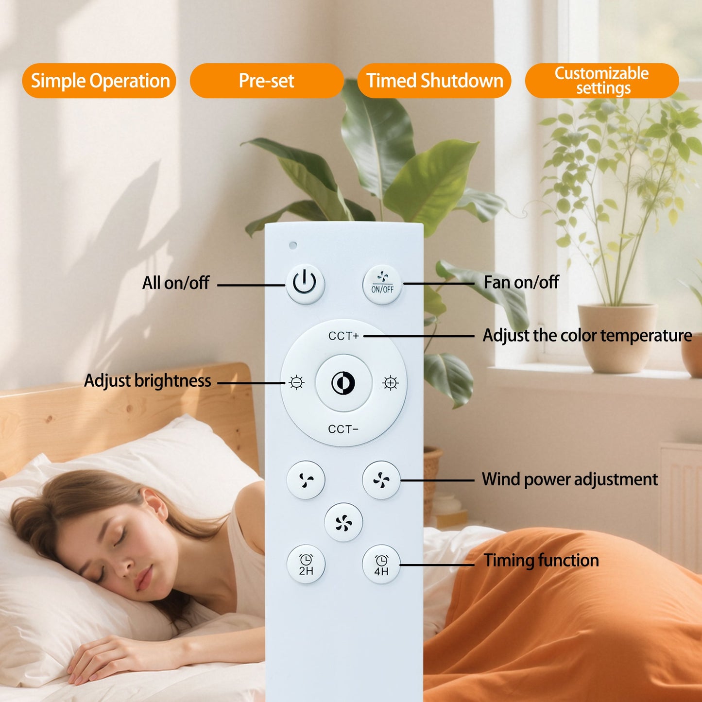 Bulb-Type Small Ceiling Fan with Retractable Blades and Remote Control