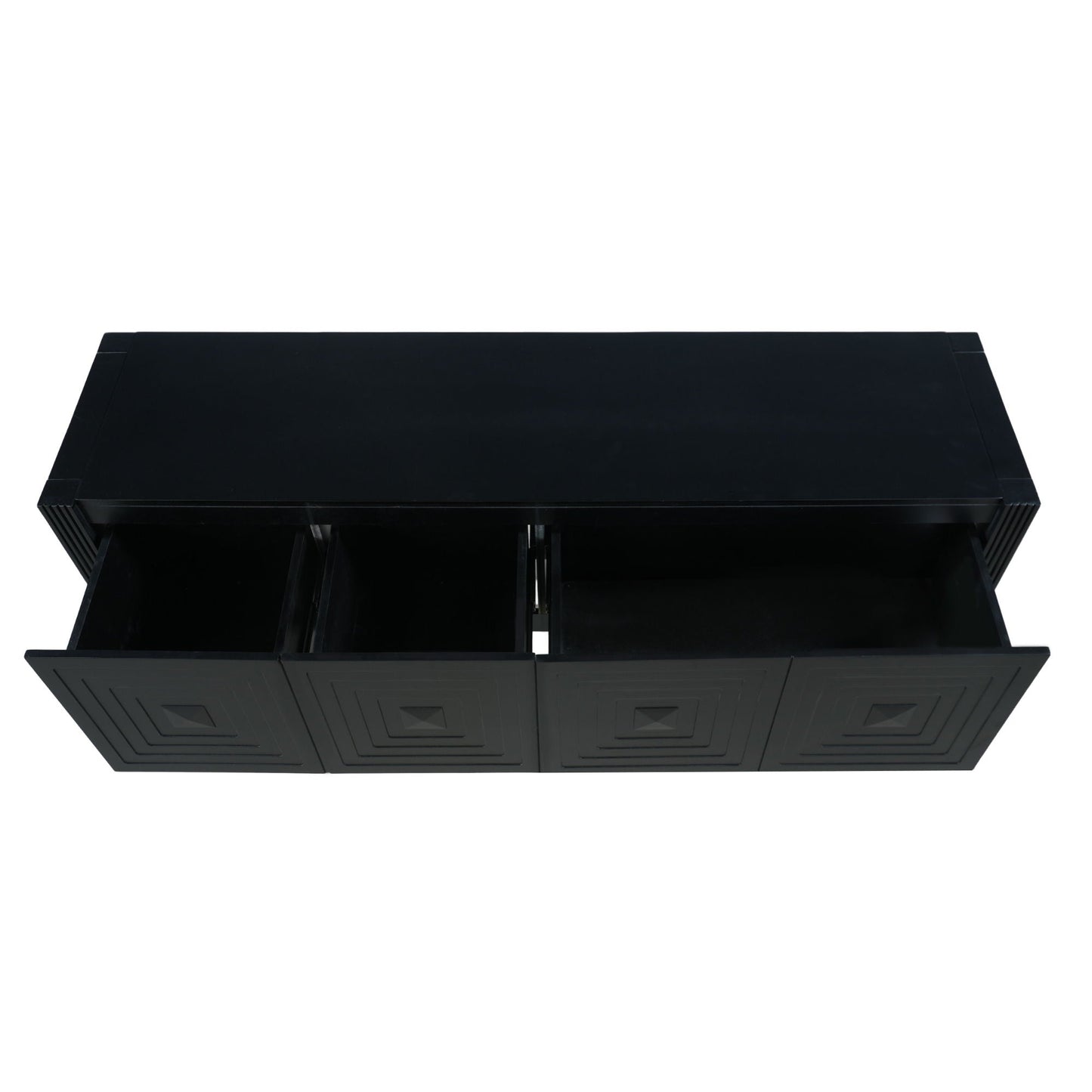 Geometric Carved Console Table With 3 Soft Close Drawers