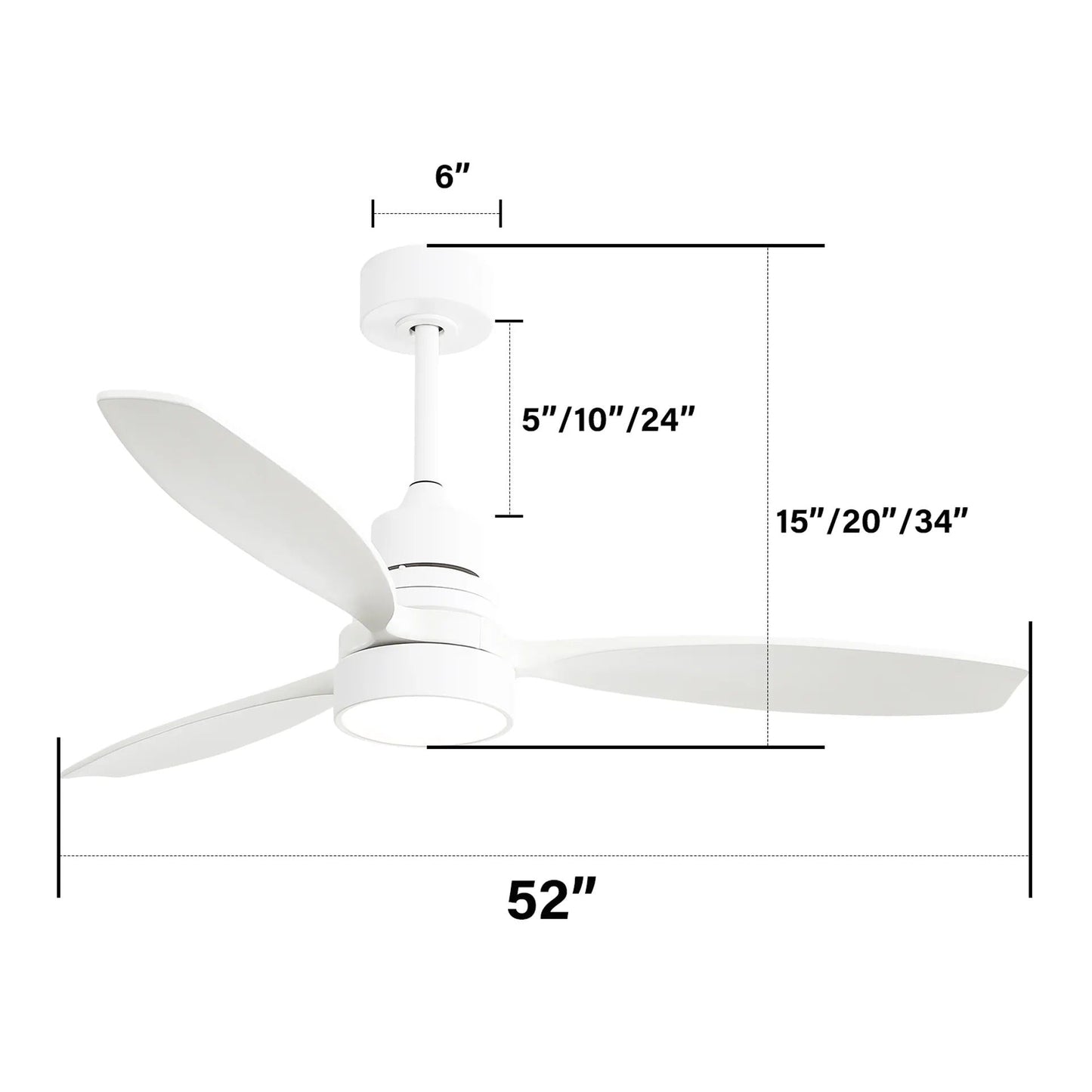 Ceiling Fan With Reversible DC Motor, LED Light & Remote Control
