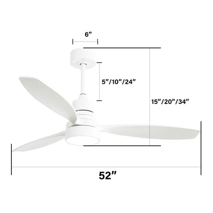 Ceiling Fan With Reversible DC Motor, LED Light & Remote Control