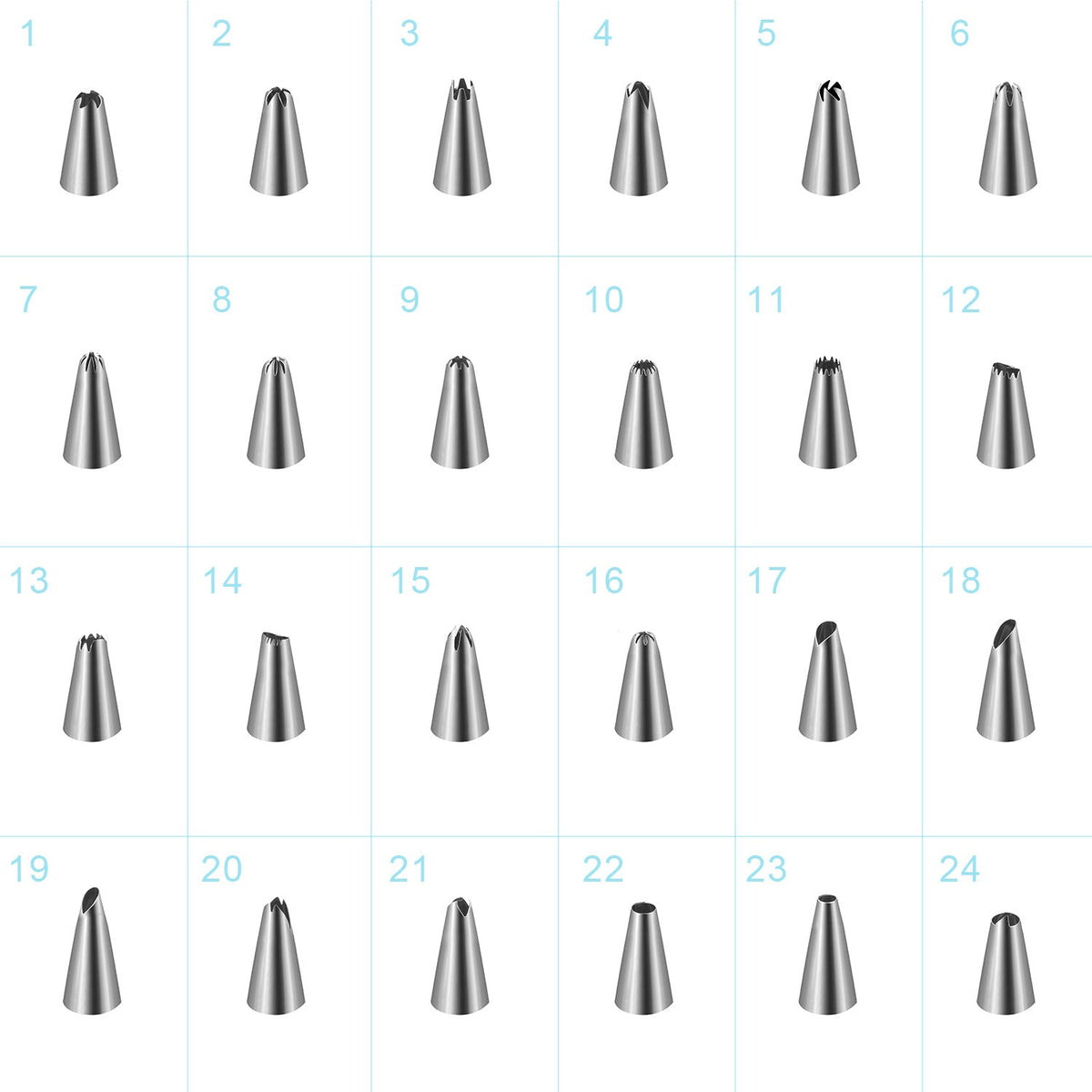 24Pcs Cake Decorating Supplies kit Stainless Steel DIY Baking Supplies Icing Tips with Pastry Bags & Disposable Coupler & Storage Case
