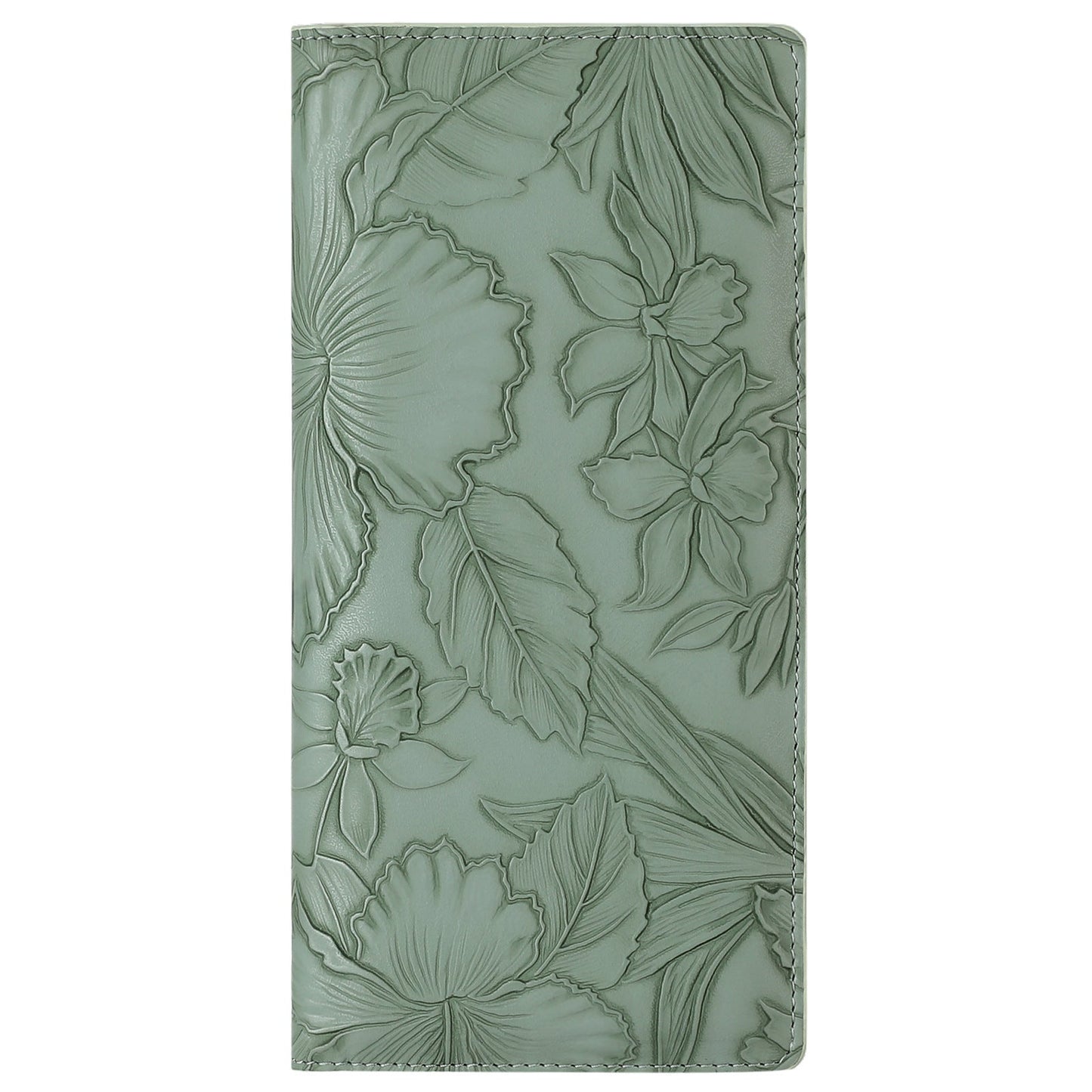 Floral Carved Womens Long Wallet With Embossed Pattern