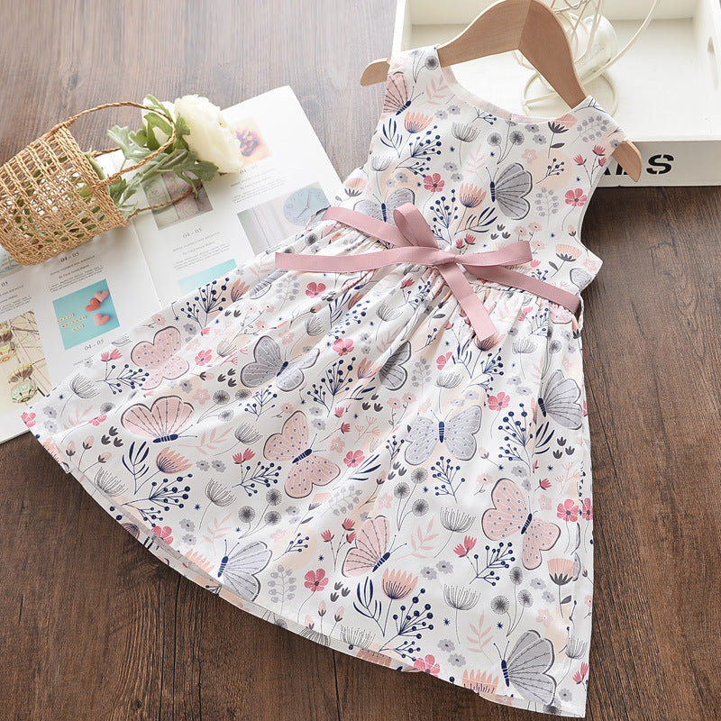 Summer Cute Princess Style Children's Dress With Embroidery Mesh