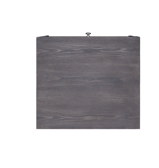 Iban End Table - Gray Oak / Chrome