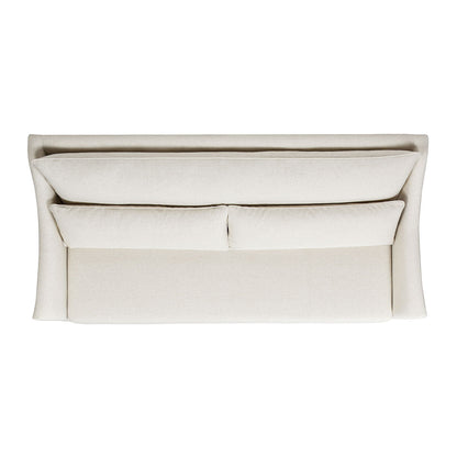 Ada - Flared Arm Contemporary Sofa With Lumbar Pillows - Flax White
