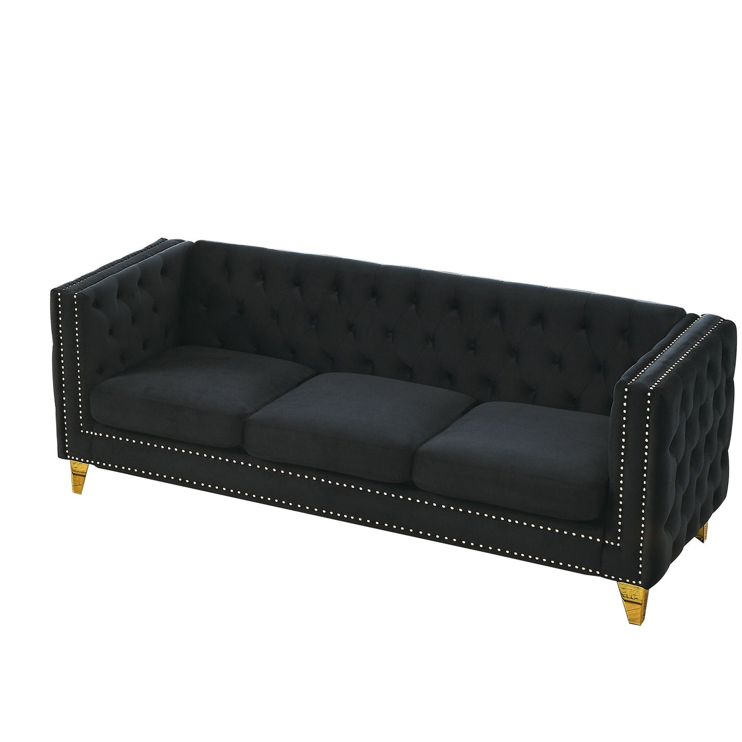 Modern Sofa With Button Tufting, Upholstered Couch For Living Room