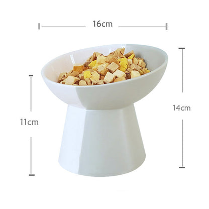 Ceramic Pet Slant Mouth Dog And Cat Food Bowl Set