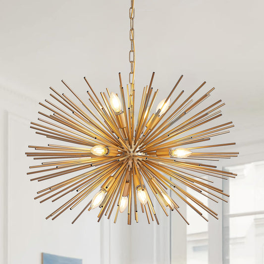 29" Mid-Century Modern 12-Light Starburst Chandelier
