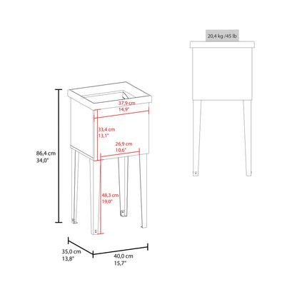 Bari Freestanding Plastic Laundry Utility Sink with Storage Cabinet