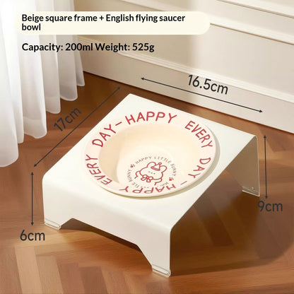 Ceramic Cat Food Cat Magnetic High-legged Cat Bowl Stand Cat Food Bowl Cervical Spine Protection Dog Bowl