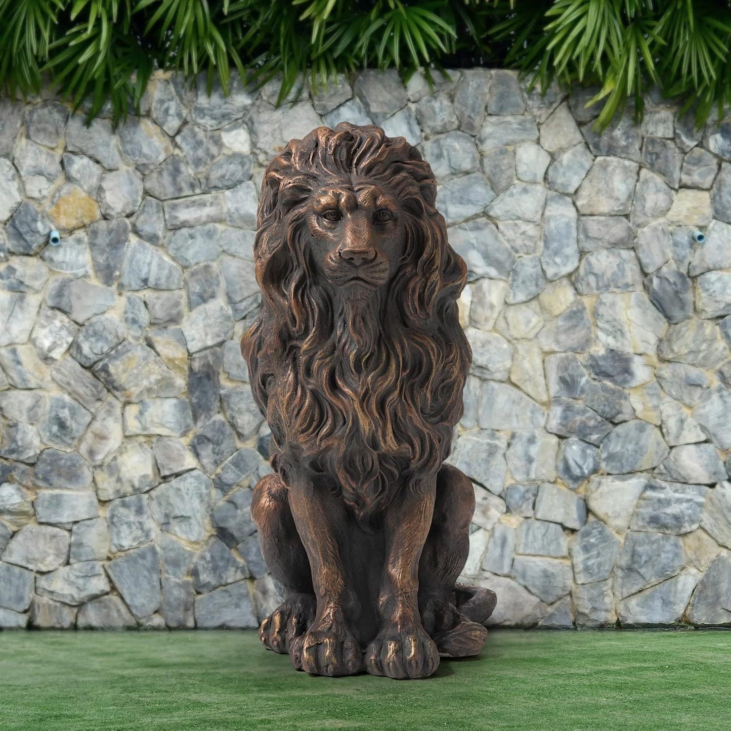 20.5" Resin Lion Statue, Outdoor and Indoor Decorative Sculpture
