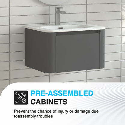 24" Wall-Mounted Bathroom Vanity