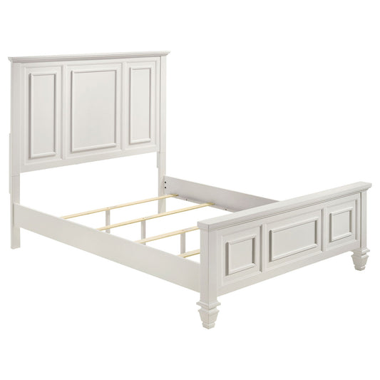 Copper - Queen Panel Bed With Structured Headboard And Slatted Design - White