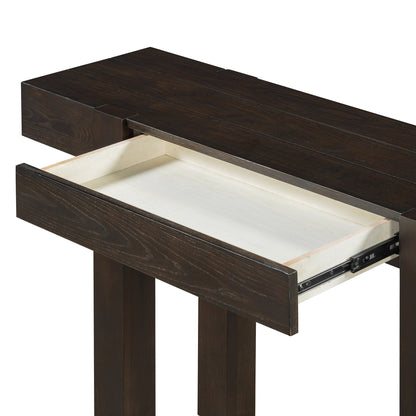 TREXM Rustic Minimalist Console Table with Hidden Drawer