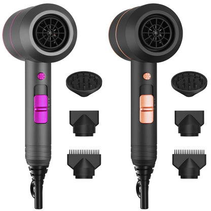1800W Hair Dryer Portable Compact Hair Blow Dryer with Cool/Warm/Hot Wind with Diffuser Concentrator/Comb Nozzle ALCI Plug Overheat Protection for Wom