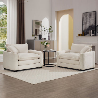 Modern Classic Fabric Single Chair Deep Seat Sofa With Pillow