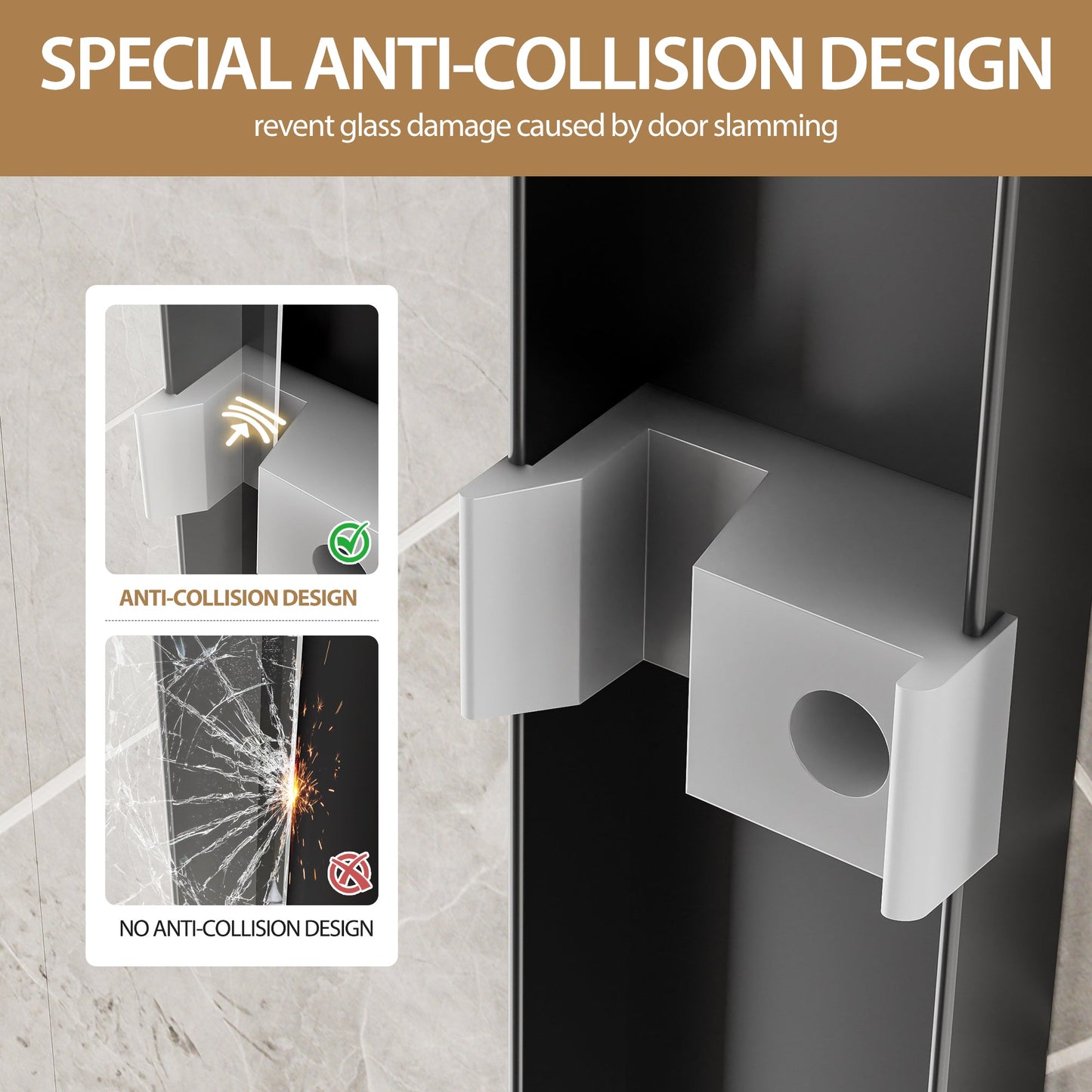 56"-60" W x 72" H Matte Shower Door
