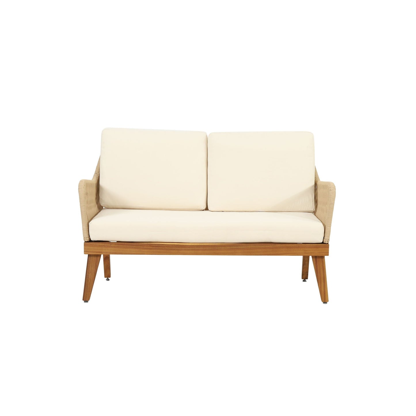 Hueber Outdoor And Rope 4 Seater Chat Set With Cushions - Teak