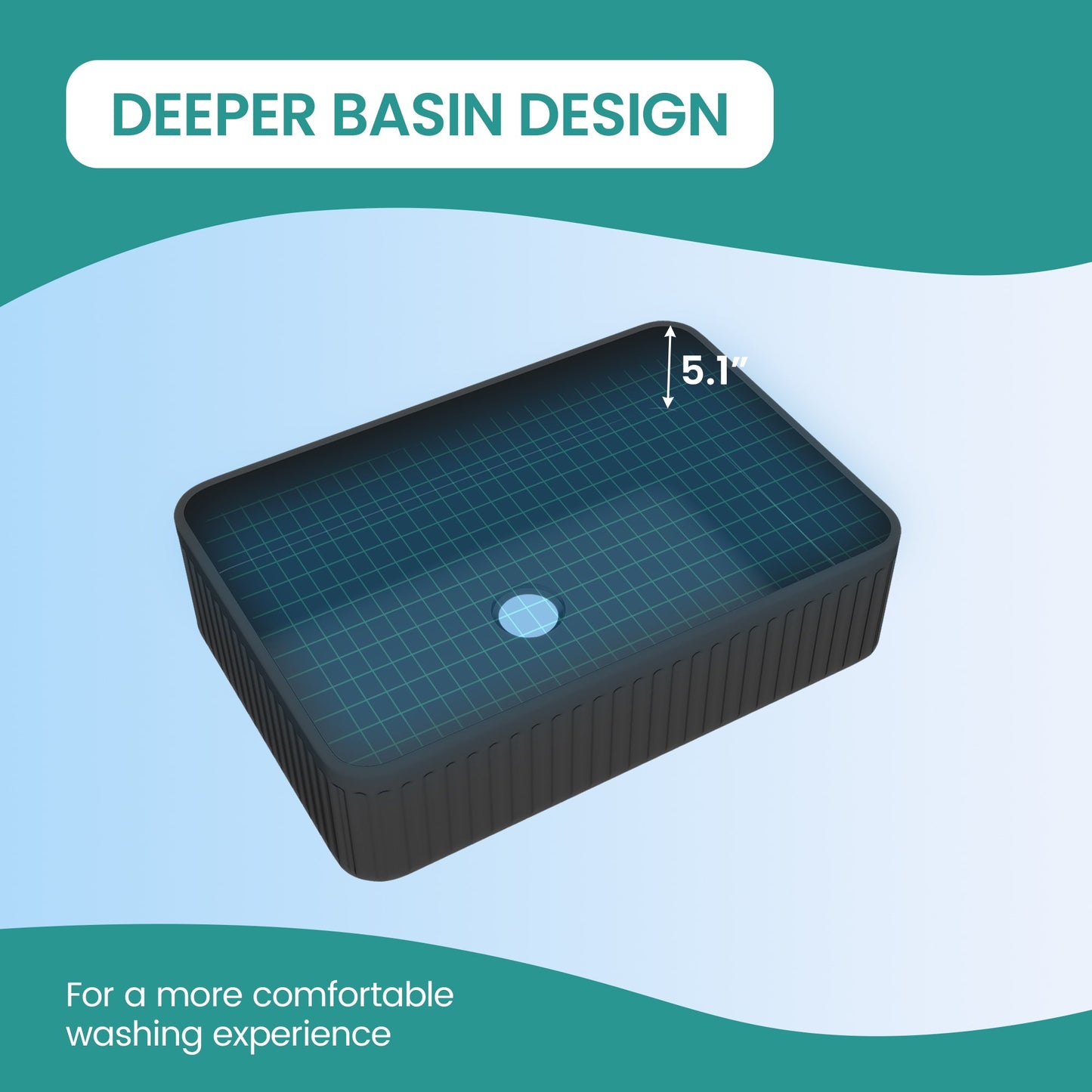 BB17 Integrated Black Ceramic Bathroom Vanity Sink