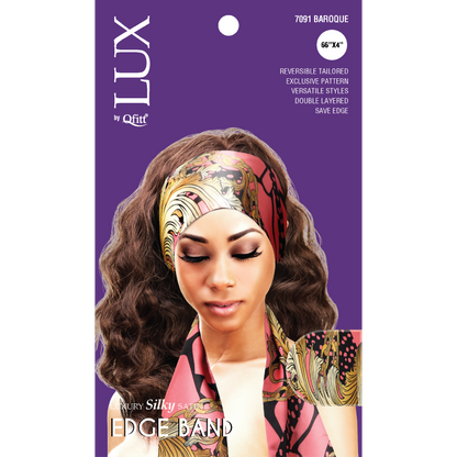 Lux by Qfitt Pattern Luxury Silky Satin Edge Band