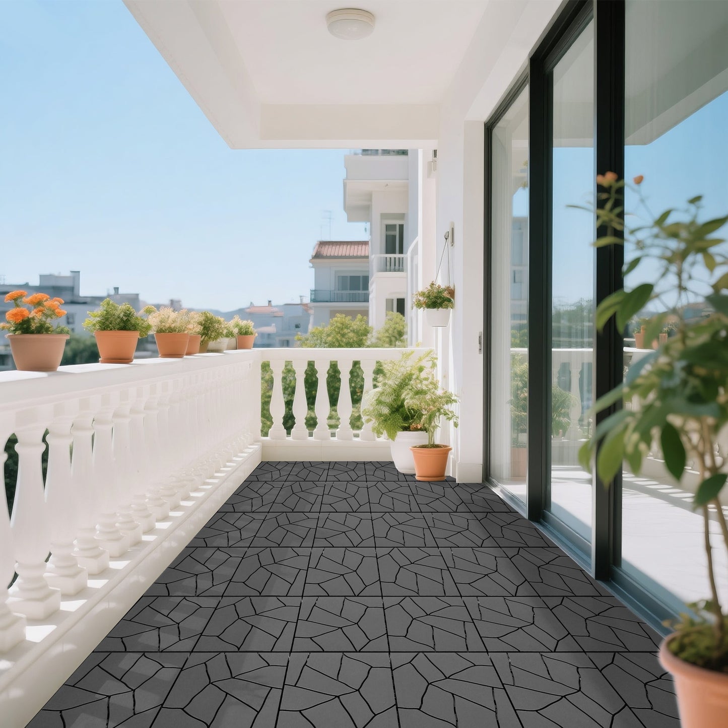 Stone Style 12" Patio Deck Tiles
