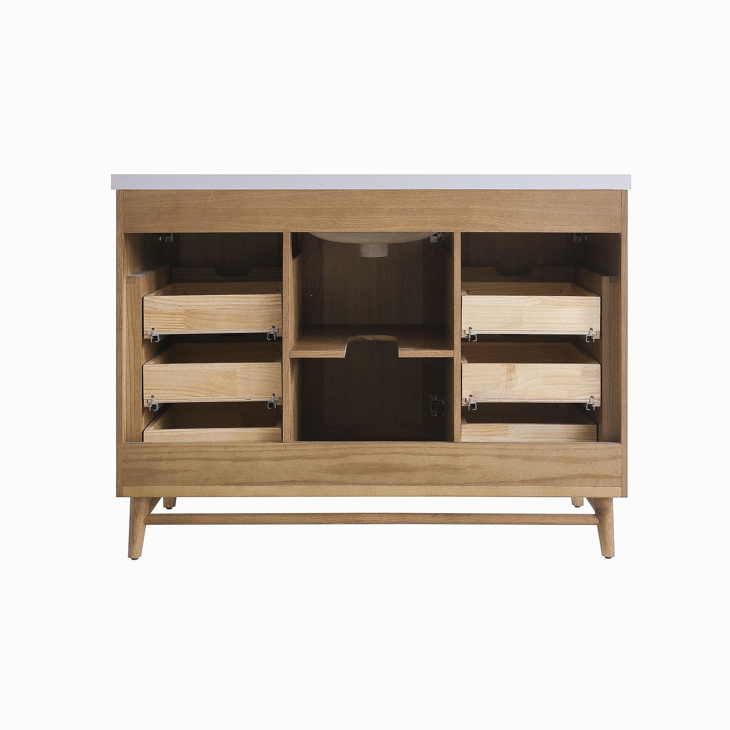 Fully Assembled 48" Freestanding Single Sink Light Coffee Bathroom Vanity