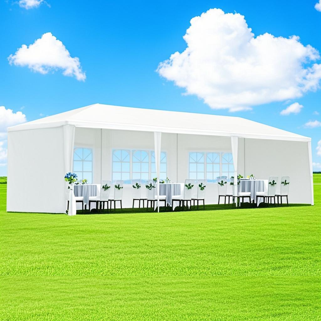 10x30' Outdoor Garden Gazebo Wedding Party Tent Canopy Marquee with 5 Removable Sidewalls