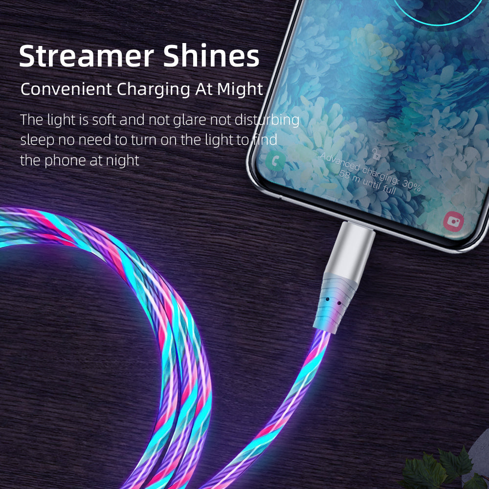 Fast Charging And Luminous Mobile Phone Data Cable