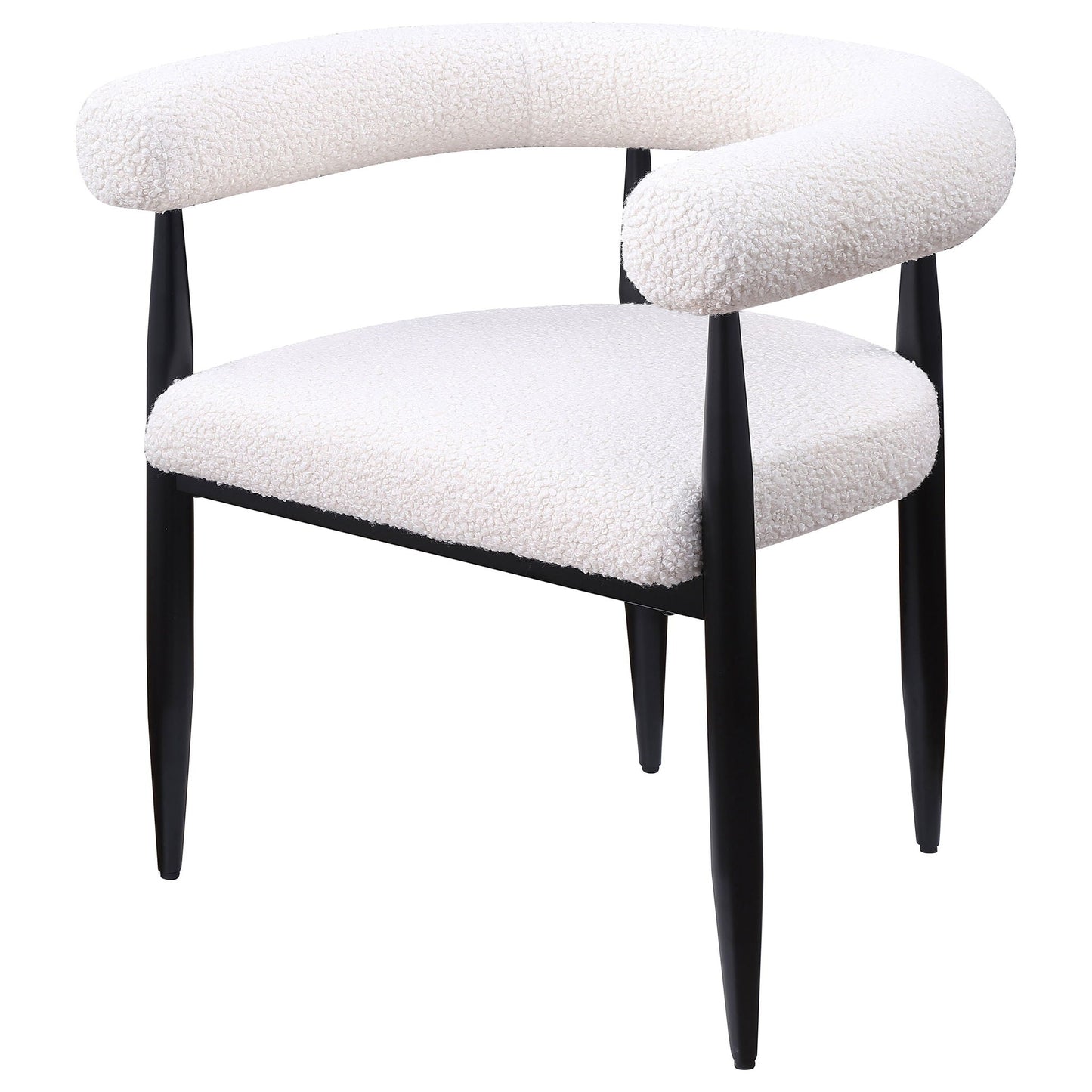 Notting - Upholstered Dining Arm Chair (Set of 2) In And Open C Shaped Backrest - Cream