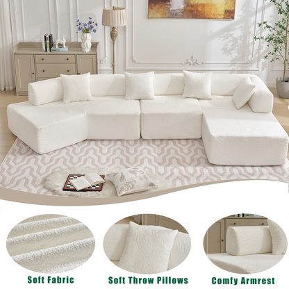 Modern Minimalist 140" L-Shape Couch