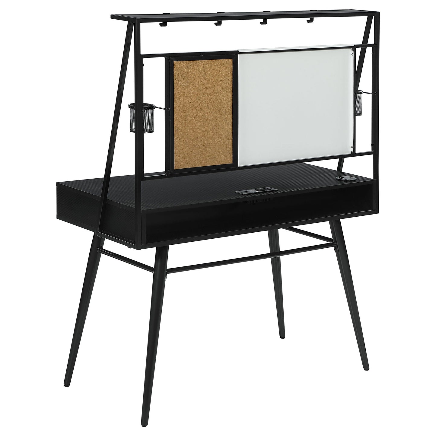 Darby - Writing Desk With USB Ports - Black