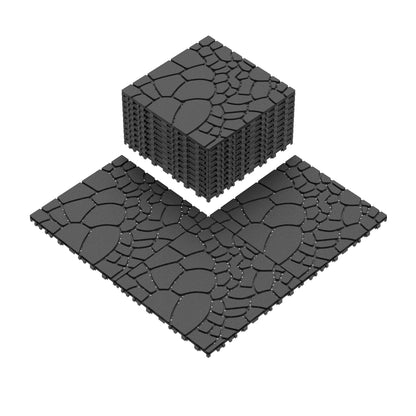 Stone Texture 12" Patio Deck Tiles - 44pcs