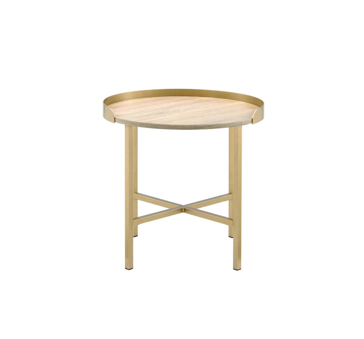 Mithea - End Table - Oak / Gold