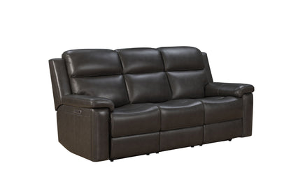 Leon - Power Sofa Recliner With Power Headrest, Power Lumbar, Heat And Massage (Dropdown Table With Smart Tabletop Control) - Smokey Gray