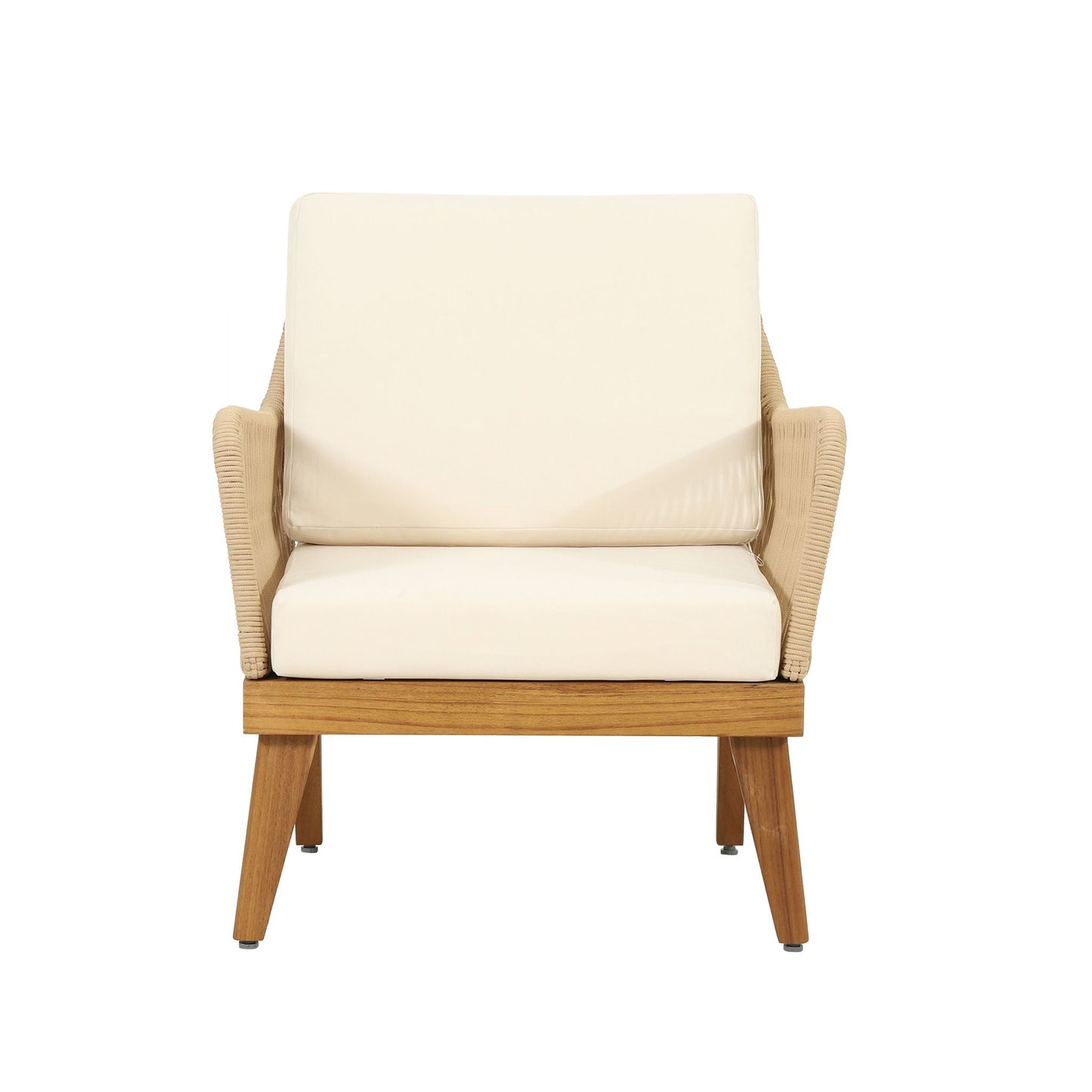 Hueber Outdoor And Rope 4 Seater Chat Set With Cushions - Teak