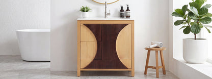 30 Inch Mid-Century Modern Bathroom Vanity with Sink