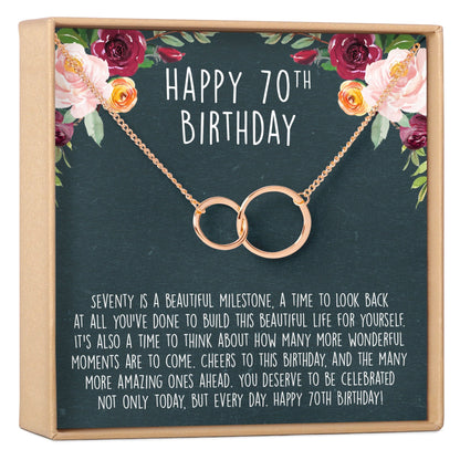 70th Birthday Necklace, Multiple Styles