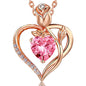 Women's Heart Pendant Necklace – 1.2CT Moissanite or Lab-Grown Sapphire, Ruby & Emerald