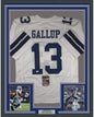 Framed Autographed/Signed Michael Gallup 35x39 Dallas White Football Jersey JSA COA
