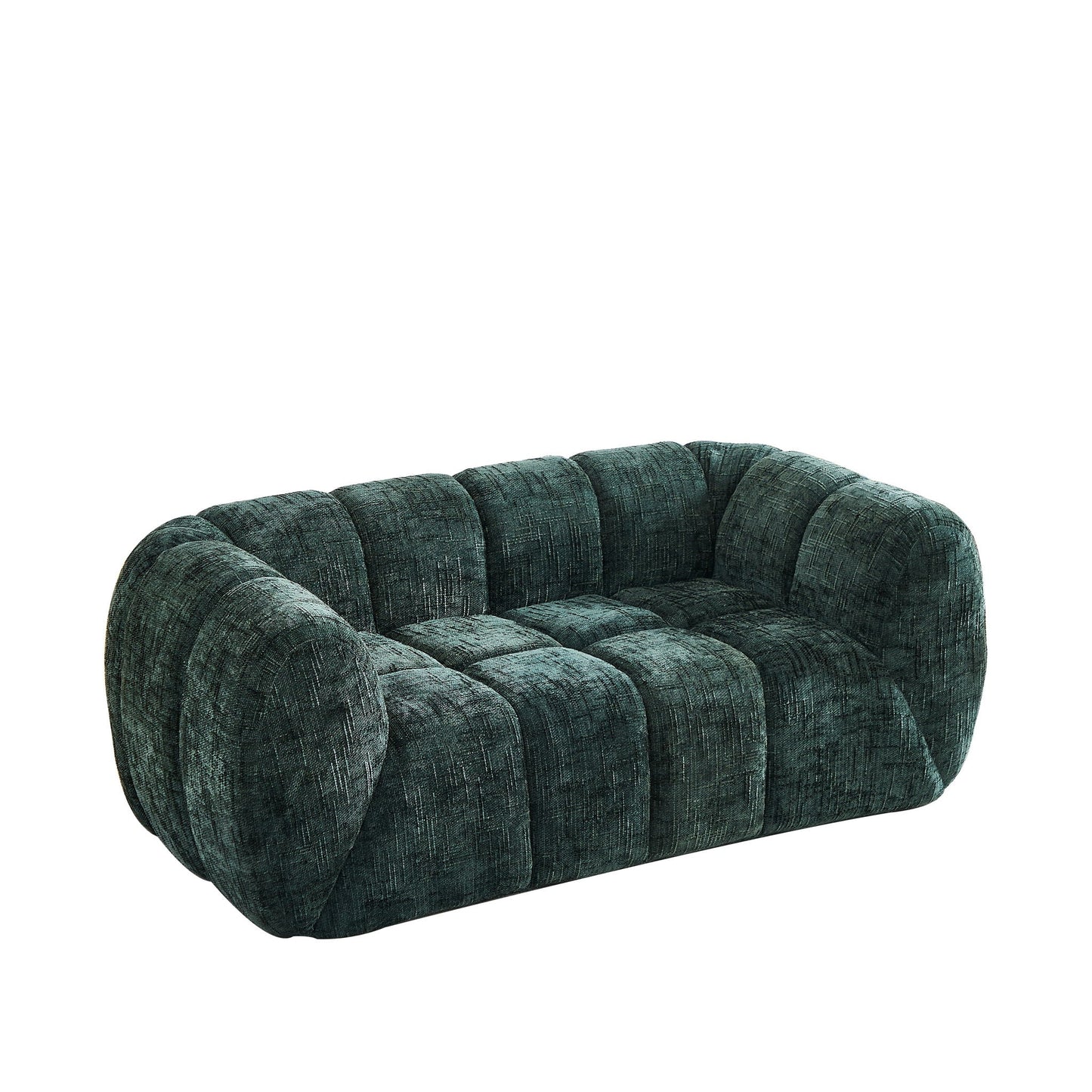 Quilted Cloud Sofa With Rounded Armrests And Piano Key Backrest Design