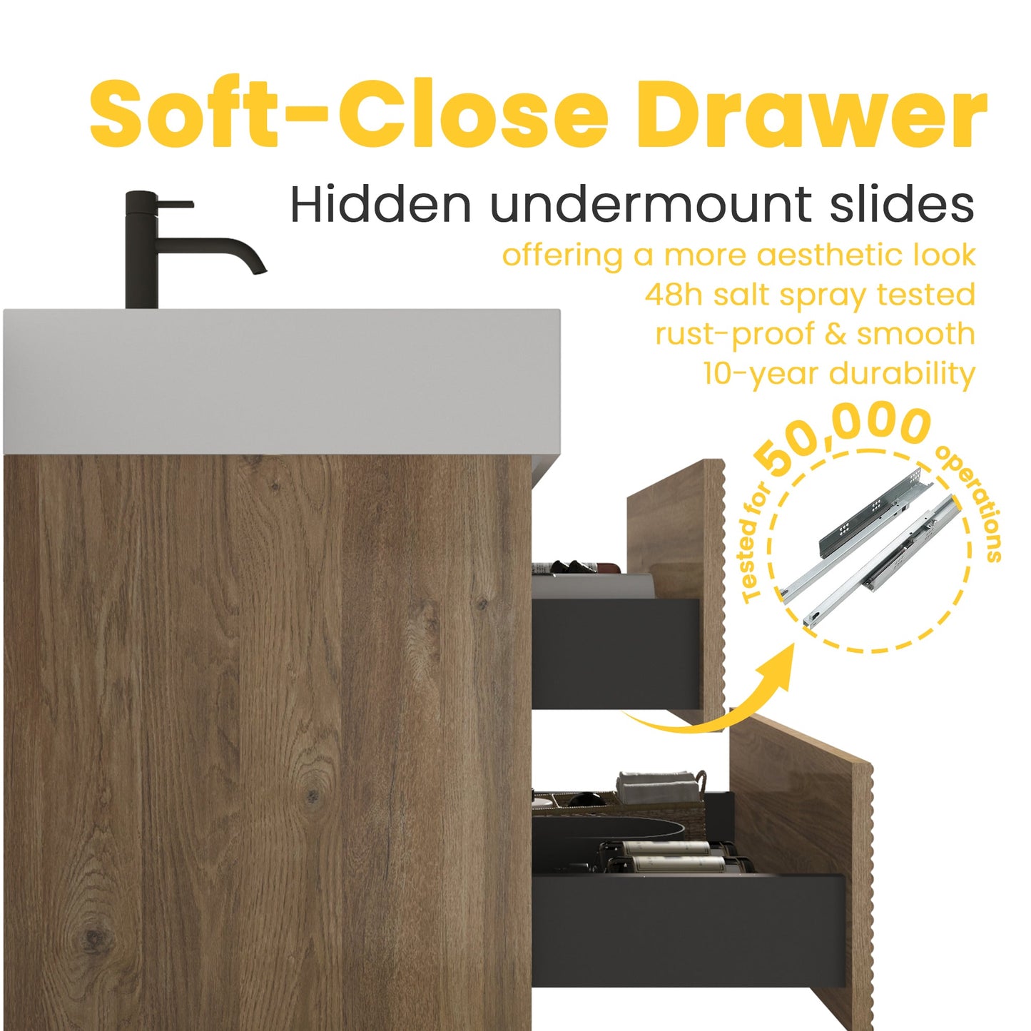 Grace 48" Bathroom Vanity with Double Drawers