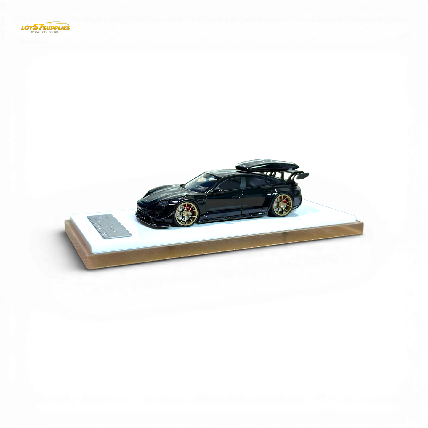 404ERROR Porsche Taycan Black with Roof Box 1:64