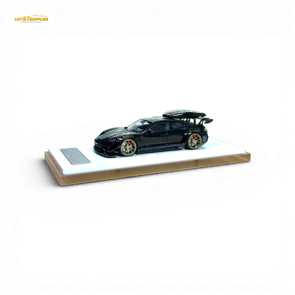 404ERROR Porsche Taycan Black with Roof Box 1:64